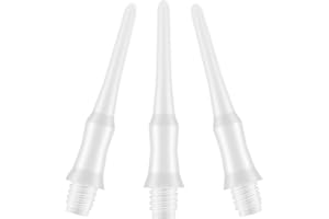 Deetenks Soft Dart Tips 300 Pack 2BA Thread Plastic Soft Tip Soft Dart Tips Replacement Dart Accessori per Freccette da Soffietto Dardi-Bianco
