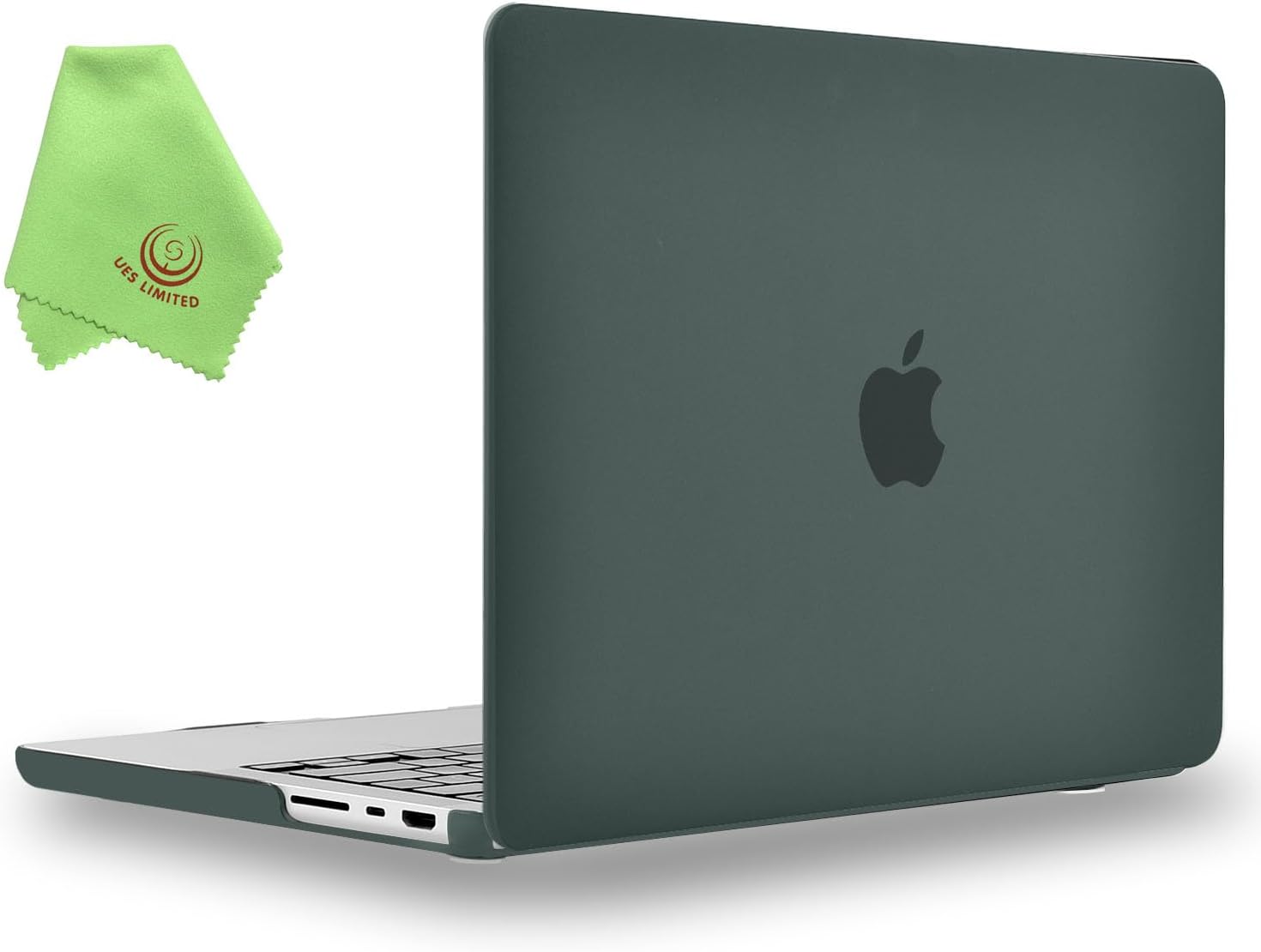 UESWILL Case Compatible with MacBook Pro 14 inch M5 M4 M3 M2 M1 Pro Max Chip & Touch ID, 2026 2025 2024 2023 2022 2021 Release, Smooth Matte Hard Shell Cover + Microfiber Cloth, Midnight Green