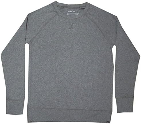 Eddie Bauer Womens Warm Crew-Neck Ribbed Knit Sweatshirt M Dark Grey