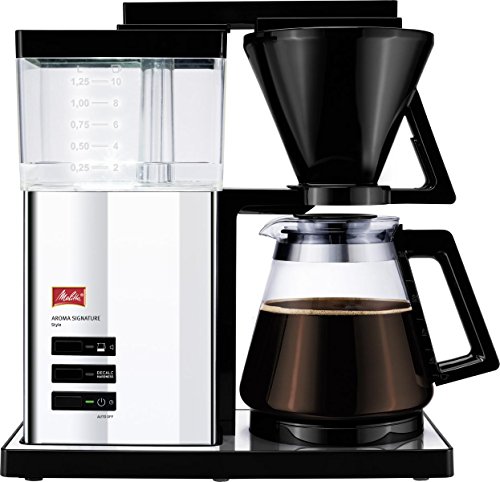 Melitta 100704 Aroma Signature De Luxe Style Kaffeefiltermaschine - Aromaschalter chrome Hochglanz