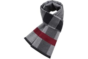 Ueither Hombres Cálido y Acogedor Bufanda del tartán Moda y Elegante Bufanda a Cuadros Clásico en Otoño Invierno Check Scarf