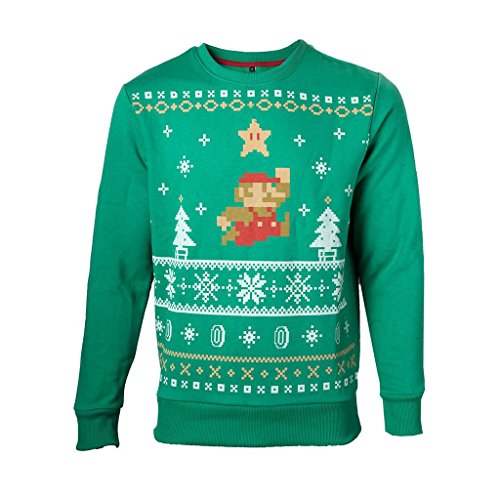 Preisvergleich Produktbild Nintendo Pullover -2XL- Christmas, grün