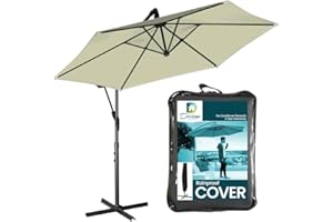 Divine Style 3m Cantilever Parasol Umbrella, our Large Garden Parasol Includes a Free Waterproof Cover. The Perfect Garden Umbrella Parasol with Superb Stability, Versatility and Sun Shades for Garden