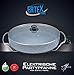 Produktbild Ertex XXL 40x7cm Tiefe RUND Partypfanne Pizzapfanne Bratfläche Alu-Guss Pfanne mit Natur Marmorbeschichtung Elektrische Pizzapfanne Elektropfanne Bratpfanne