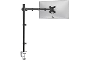 WALI Soporte Monitor para Pantallas LCD hasta 27 Pulgadas, Brazo Monitor de Escritorio para Pantallas de Monitor hasta10 kg, Altura Ajustable, VESA 75/100 mm, Negro
