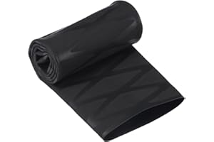 QUARKZMAN Guaina Termica 50mm Dia 77mm W 0.5m L 2:1 Termorestringenti Calore Retraibile Manicotto Guaina Tubo Non Scivolo Impermeabile per Asta Manico Impugnatura, Nero