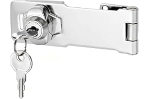 Litensh Lucchetto con serratura a serratura, chiusura a chiave con diverse chiavi, cassetto armadietto Serratura, Lucchetto Hasp, Chiusure Hasp, chiavistello, serratura per porte (4 Inch)