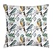 Produktbild Parrots Throw Pillow Cushion Cover, Realistic Looking Birds on Branches Budgie and Macaw Tropical Wildlife Illustration, Decorative Square Accent Pillow Case,Multicolor 16x16inch