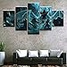 Produktbild juntop Fotografie Wohnkultur Malerei Wandkunst Poster Gedruckt Moderne 5 Panel Spiel Diablo Iii Reaper of Souls Leinwand Wohnzimmer Modulare Bilder-Rahmen