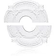 INCREWAY 1Pack Split Lighting PU Ceiling Medallion Ceiling Cover Plate Ceiling Fan Medallion Home for Light Fixtures Ceiling Light Trim, 12 Inch OD x 3.5 Inch ID