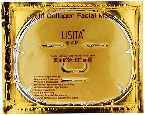 Yiyilam 1Pc Gold Plant Collagen Vitamin Facial Mask Moisturizing Anti-Aging Rejuvenation
