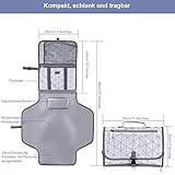GHB Tragbare Wickelunterlage Wickeltisch für unterwegs Wickelauflage Wasserdicht und langlebig,Bestes Geschenk für Baby Quick und Easy Wickel Kit - 8
