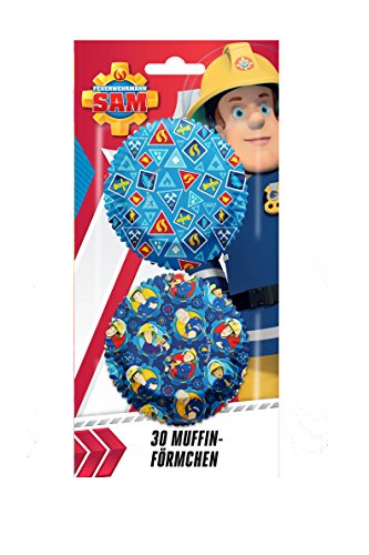 Feuerwehrmann Sam 48 teiliges Muffin Backset im Geschenkkarton mit Fähnchen und Muffinförmchen