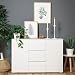 Produktbild Modell 2017 Sideboard Schubladen Kommode Anrichte PURE 4 mit 2 Türen und 3 Schubladen in Weiß - 120cmx80cmx40cm