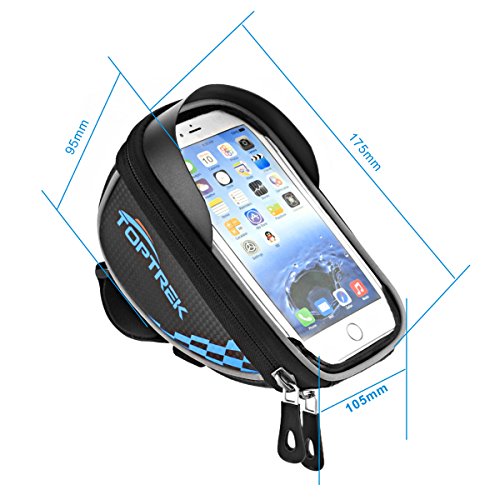 Toptrek Fahrradtaschen Fahrrad Rahmentaschen Rennrad Radtaschen Wasserdicht Fahrradzubehör Brauchbar für die Handys Kleiner als 5.5 Inch sind - 5