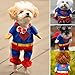 Produktbild DIGIFLEX Haustier Superman Kostüm, Superhelden - Fasching/Fastnacht, Halloween - Outfit für kleine Hunde oder Katzen bis 25cm Hals