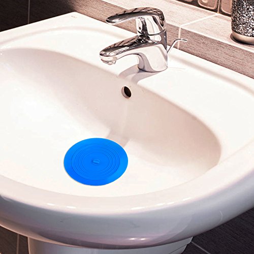 Mudder Waschbeckenstöpsel Badewannenstöpsel Ablaufstöpsel Abflussstopfen für Küche, Bad und Wäschereien 6 Zoll (Blau) - 5