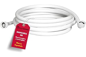 ELECTROHOGAR Toma Lavadora y Lavavajillas | Medidas desde 1,5M hasta 6M | Manguera Entrada de Agua Compatible con Todas las Marcas: LG, Bosch, AEG- 4 metros | Fácil de Colocar