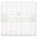 SwaddleDesigns Ultimate Swaddle Blanket, Premium Cotton Flannel, Pastel Pink Mod Circles