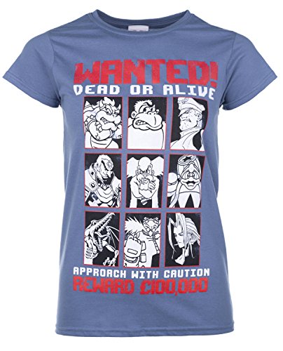 Preisvergleich Produktbild TruffleShuffle Gaming Villains Wanted T Shirt Blau Damen