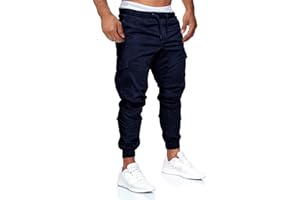 ORANDESIGNE Homme Pantalons Cargo Casual Sport Jogging Slim Fit Militaire Montagne Baggy Pantalon Multi Poches Grande Taille
