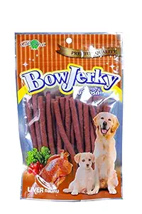 Bow Jerky: - Liver Sticks Treats for Dog | Tempting Training Reward and Treats to Pamper Your Pet | Soft Chewy Snacks, Great for Rewards | Best Treat to Train Your Pet - 200 gm
