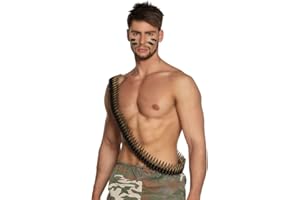 Boland 00635 - Ceinture à cartouches en plastique, longueur env. 160 cm, Atrrappe, Imitation, Ceinture, Mexicain, Gangster, Cowboy, Militaire, Soldat, Accessoire pour costume, Carnaval