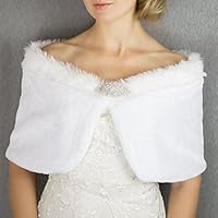 Stola Pelzstola Kunstfell Pelz Schal Brautstola Kunstpelz Fellstola Weiss