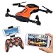 Produktbild 628 Faltbare Selfie RC Drone mit Kamera 1M WiFi FPV Funktion Foto Video Aufnahme Live Übertragung 2.4G 6-Achsen Gyro Drone 360 ° Rotation Auto Schweben Headless Mode Schwerkraft Sensor mit LED Licht Sprachsteuerung Flug mini Taschendrohne Quadrocopter mit Fernbedienung, Orange