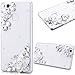 Produktbild GrandEver Huawei P9 Lite Hardcase Hülle Bumper Durchsichtige Hartschale Glitzer Dimant PC Rückschale Transparent Schutzhülle mit Weiße Blume Bling Muster Klar Dünne Ultra Slim Rückseite Clear Case Cover Handy Tasche Premium Handyhülle Backcover