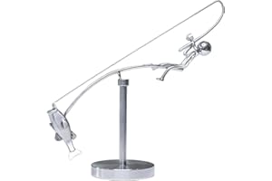 EZNAOBO Fisherman Balancing Sculpture, Kinetics Fishing Sculpture, Balance Art for Your Space,Balances Art Sculptures,Metal Fishing Statue for Home Office Desktop Decoration, Fisherman Home Decoration (1PCS)