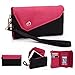 Produktbild Kroo Link Series Universal Wristlet Damen Tri-Fold Brieftasche Kupplung, der Geldbörse für HTC One Handy mehrfarbig Black and Magenta