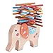 Produktbild Magic-Elefant Montessori Stapel Spielzeug aus Holz zum Geschicklichkeit lernen mit Stäbchen Bunt / Natur ab 3 Jahre für die frühe Motorik Entwicklung & Ausbildung Ihres Kindes (Orange)