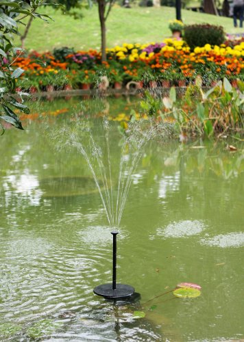 Solar Springbrunnen Teichpumpe, 2W Solarbrunnen Pumpe für Teich, Garten, Außen Wasserfall – Höhe: 0,70 m von PK Green - 5