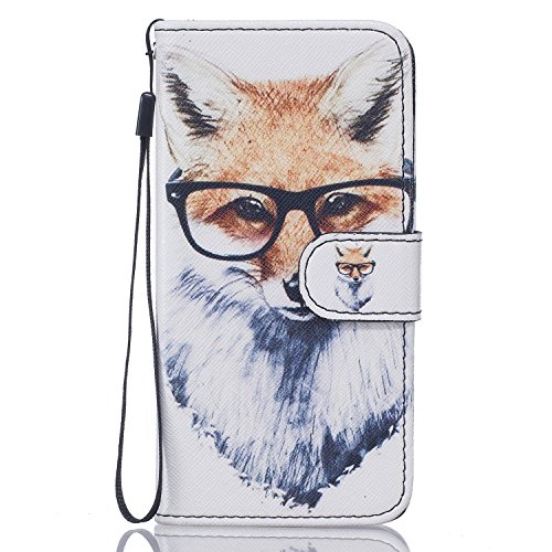 iPhone 6 Hülle,iPhone 6S Hülle,Cozy Hut Lederhülle Leder Tasche Case Cover für iPhone 6 /6S (4,7 Zoll) Hülle PU Schutz Etui Schale Cartoon Fuchs Muster Design Backcover Flip Cover Wallet Hard case im Bookstyle mit Standfunktion Karteneinschub und Magnetverschluß Etui Flip Case – Fuchs