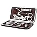 12pcs Manicure Pedicure Set Nail Scissors Nail Clippers Kit with Leather Case Brown