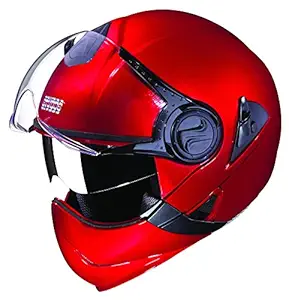 Studds DOWNTOWN Flip Off Full Face Helmet (Cherry Red, L)