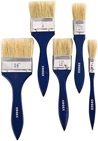Cogex 58034 Flat Brush Set of 5 Various Sizes