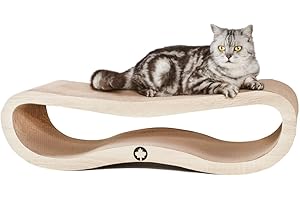 CanadianCat Company | Kratzbrett Orbit | Natur | Kratzmöbel, Lounge für Katzen | Kratzpappe + Katzenminze | ca. 84 x 24 x 23cm