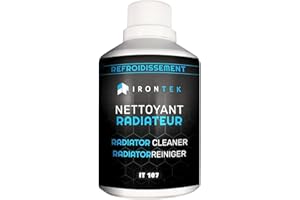 IRONTEK LUBRIFIANTS HAUTE QUALITE Nettoyant Radiateur et Circuit de Refroidissement | IRONTEK | 300ml | Auto & Moto | Haute Performance, Détartre, Désemboue, Protège Contre la Rouille | Usage Simple, Action Immédiate, Made en France