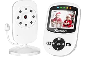 NWOUIIAY Camara Vigilancia Bebe 2.4" Pantalla LCD Vigilabebés con Cámara Visión Nocturna Modo Eco Comunicación Bidireccional Nanas et Recordatorio de Alimentación