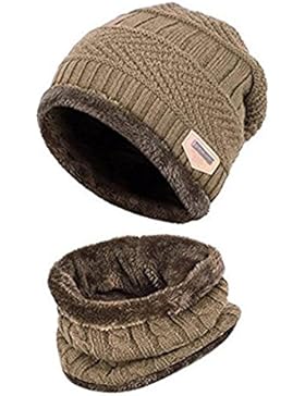 ZZLAY Kinder Winter Dicke Beanie Hut Schal Set Slouchy Warmen Schnee Knit Skull Cap