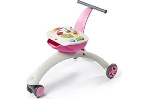 Tiny Love 5-in-1 Here I Grow, Lauflernhilfe und Aufsitzspielzeug für Babys, Laufrad für Babys mit Sicherheitsbremse, Schiebespielzeug für Babys, 6 Monate - 3 Jahre, Meadow Days, Rosa