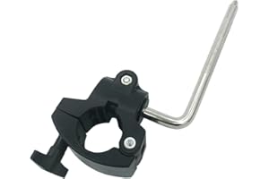 TUOREN Drum Rack Mounting Clamp with Electronic V-Drum Pad Mount Rod, 10mm Percussion Tom Drum Mount Arm with 36mm Drum Pipe Clamp, Drum Rack Tube Clip Holder Bracket for Electronic Drum Kit