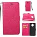 Produktbild LMAZWUFULM Hülle für Motorola Moto G5S Plus (5,5 Zoll) PU Leder Magnetverschluss Brieftasche Lederhülle Glänzend Elefant Prägung Design von Book style mit Stent-Funktion und Karten Slot Ledertasche Flip Cover für Moto G5S Plus Rose Carmine
