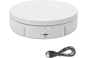 luolety Elektryczny obrotowy stojak ekspozycyjny do fotografii, obrotowy o 360 stopni, z napędem, obrotowy stojak do wideo na żywo, automatyczna platforma obrotowa, 14,6 cm, biały