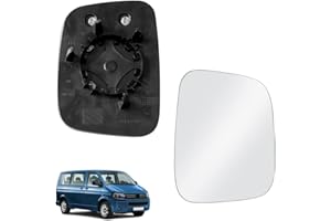 RASHION Cristal De Retrovisor Calefactable Compatible con VW Transporter T5 2003-2009 & Caddy 2004-2015 Espejo Retrovisor (Derecha)