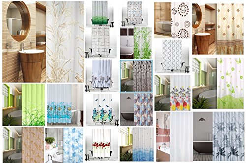 KS Handel 24 Textil Duschvorhang 240×200 cm / Natura Weiß Bunt - 2
