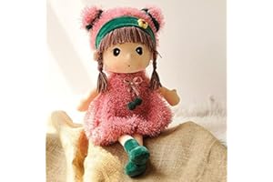 Qchomee Poupée de Chiffon Fille Mignonne Jouet en Peluche Bébé Douce Poupée Ornement Maison Mini-Princesse Plush Toys Toddler Cadeau de Naissance Anniversaire Valentin Noël-45CM