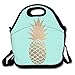 Produktbild Gold Pineapple Mint Green Lunch Bag Insulated Tote Handbag Lunchbox Food Container Gourmet Tote Cooler Warm Pouch With Shoulder Strap For Women Teens Girls Kids Adults